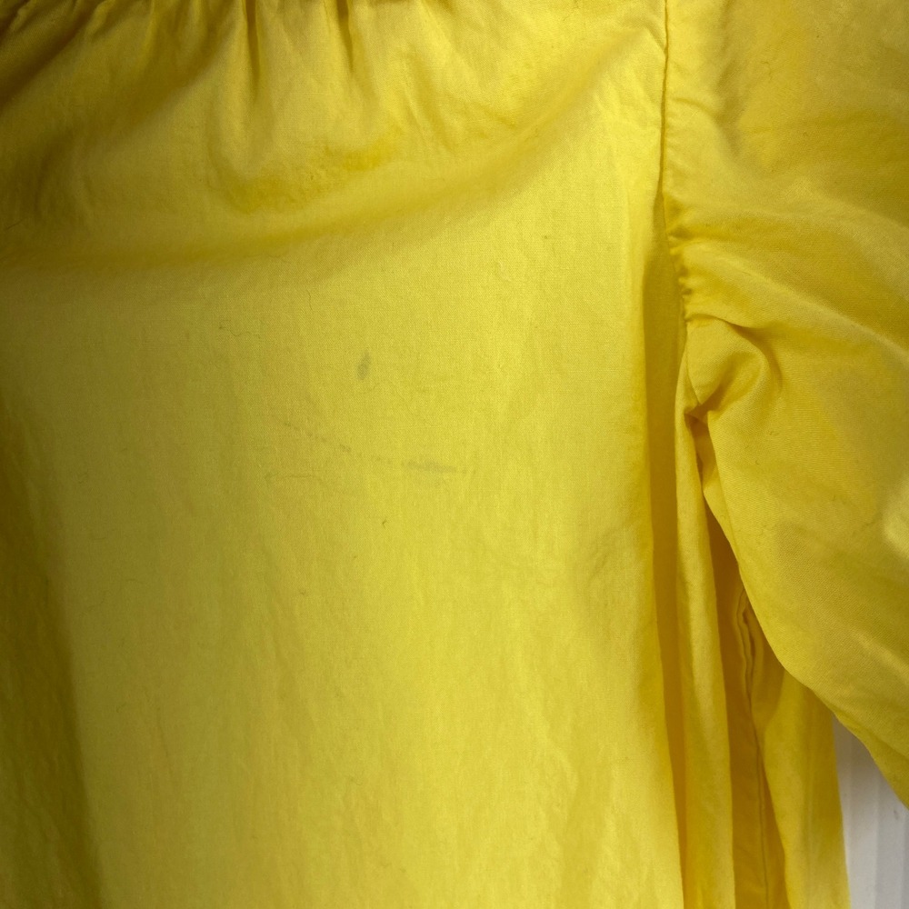 J Crew Short Sleeve Mini Dress Yellow Cotton Poplin Womens Small Tall - Picture 9 of 14